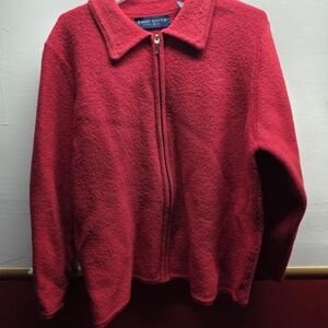 Karen Scott Red Zip-Up Wool Jacket